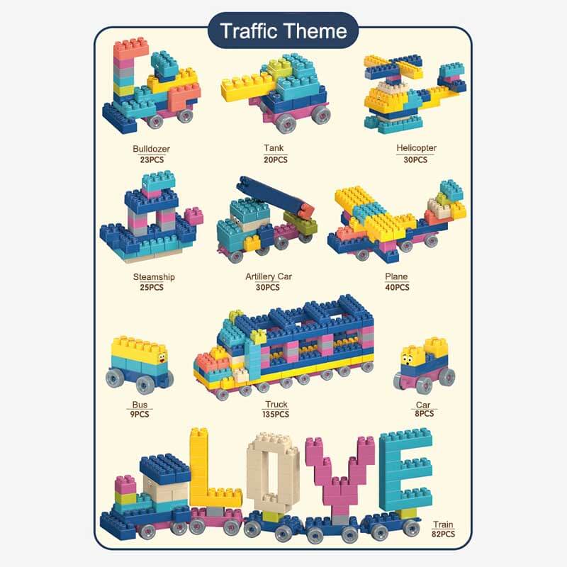 Fidtoy 600-Piece Building Block Set | Creative Construction Toy for Kids Ages 3–8