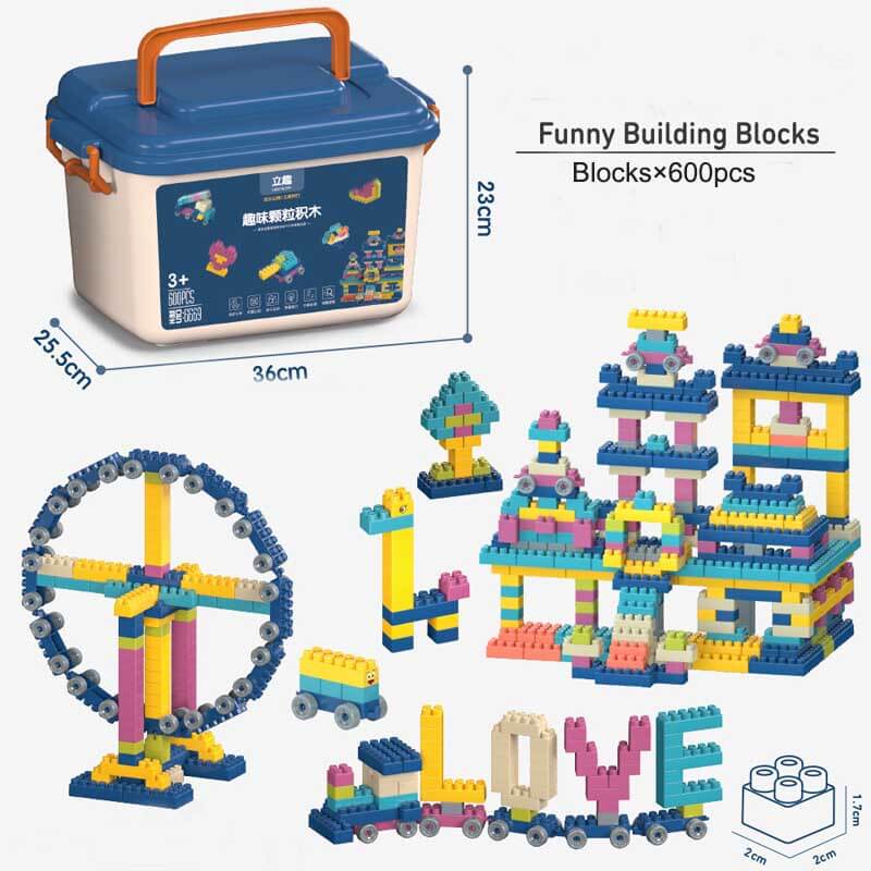 Fidtoy 600-Piece Building Block Set | Creative Construction Toy for Kids Ages 3–8