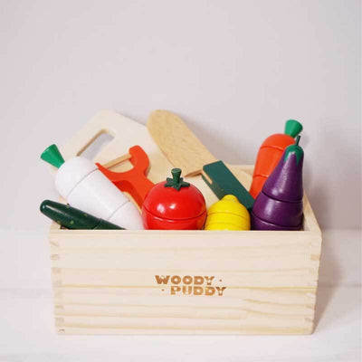 Fidtoy Wooden Pretend Food Play Set for Toddlers Kitchen Toys Fruit Cutting Toy Montessori Learning Toy for 1 2 3 Year Old Kids Home Play