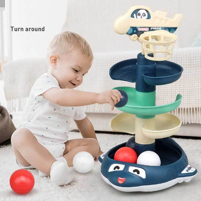 Fidtoy Jouet à balles pour les tout-petits de 1 à 6 ans Jeu de lancer Piste d'apprentissage avec son lumière Jouet éducatif pour l'intérieur