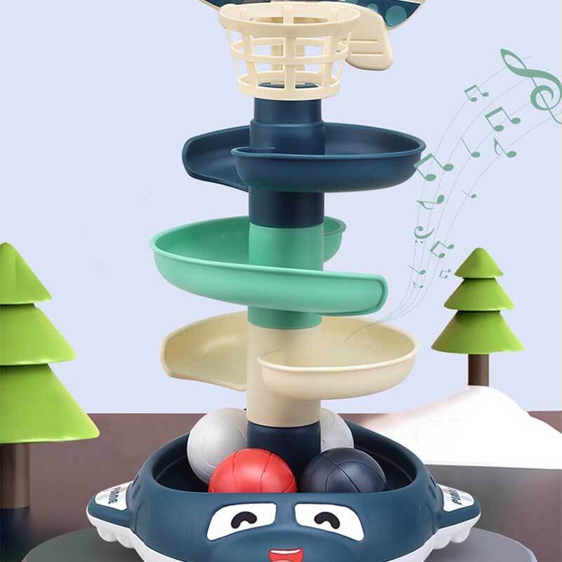 Fidtoy Jouet à balles pour les tout-petits de 1 à 6 ans Jeu de lancer Piste d'apprentissage avec son lumière Jouet éducatif pour l'intérieur