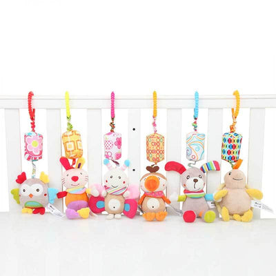 Fidtoy Plush Hanging Toy for Newborns and Toddlers | Baby Sensory Toy for Crib, Stroller, and Car Seat Play