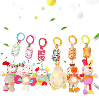 Fidtoy Plush Hanging Toy for Newborns and Toddlers | Baby Sensory Toy for Crib, Stroller, and Car Seat Play