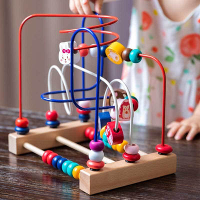 Fidtoy Hedgehog Bead Maze for Toddlers 1-4 – Wooden Threading Toy for Fine Motor Skills and Early Learning