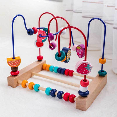 Fidtoy Hedgehog Bead Maze for Toddlers 1-4 – Wooden Threading Toy for Fine Motor Skills and Early Learning