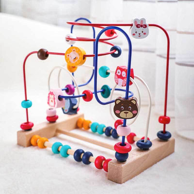Fidtoy Hedgehog Bead Maze for Toddlers 1-4 – Wooden Threading Toy for Fine Motor Skills and Early Learning
