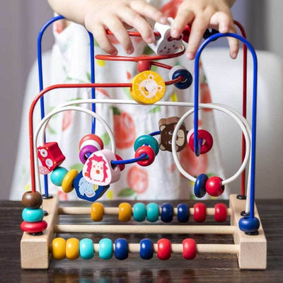 Fidtoy Hedgehog Bead Maze for Toddlers 1-4 – Wooden Threading Toy for Fine Motor Skills and Early Learning