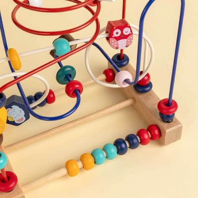 Fidtoy Hedgehog Bead Maze for Toddlers 1-4 – Wooden Threading Toy for Fine Motor Skills and Early Learning