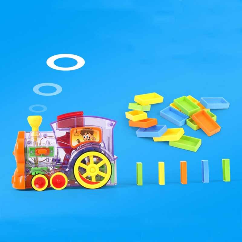 Fidtoy Automatic Domino Train Set for Kids 3-8 | Creative Domino Blocks for Home Play & Family Learning