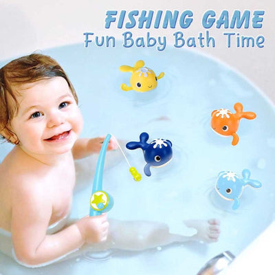 Fidtoy Jouet de Bain Bébé Kit de Pêche Magnétique Baleine Jeu d'Eau