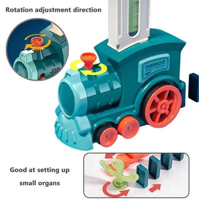 Fidtoy Automatic Domino Train Set for Kids 3-8 | Creative Domino Blocks for Home Play & Family Learning