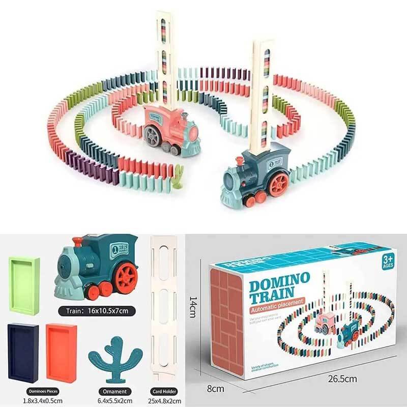 Fidtoy Automatic Domino Train Set for Kids 3-8 | Creative Domino Blocks for Home Play & Family Learning