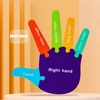 Fidtoy Montessori Hand Puzzle Toy for Toddlers Finger Learning Wooden Puzzle Early Learning Toy Fine Motor Skills Development for Kids Home Play
