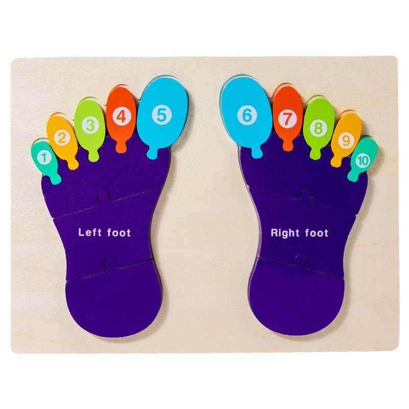 Fidtoy Montessori Hand Puzzle Toy for Toddlers Finger Learning Wooden Puzzle Early Learning Toy Fine Motor Skills Development for Kids Home Play