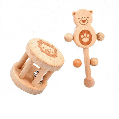 Juego de sonajeros y mordedores de madera Fidtoy para bebés – Desarrollo sensorial y motriz Montessori