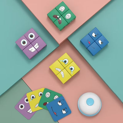 Cubo Mágico de Madera con Caras Cambiantes y Zumbador - 2 a 4 Jugadores