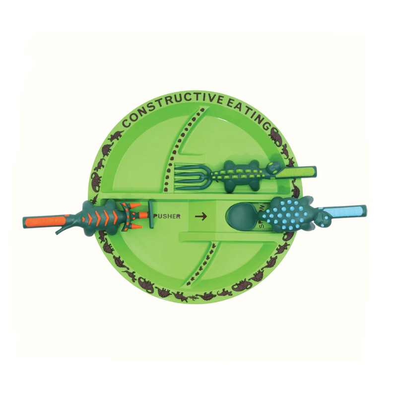 DinoBite Kids' Dinosaur Plate and Utensil Set