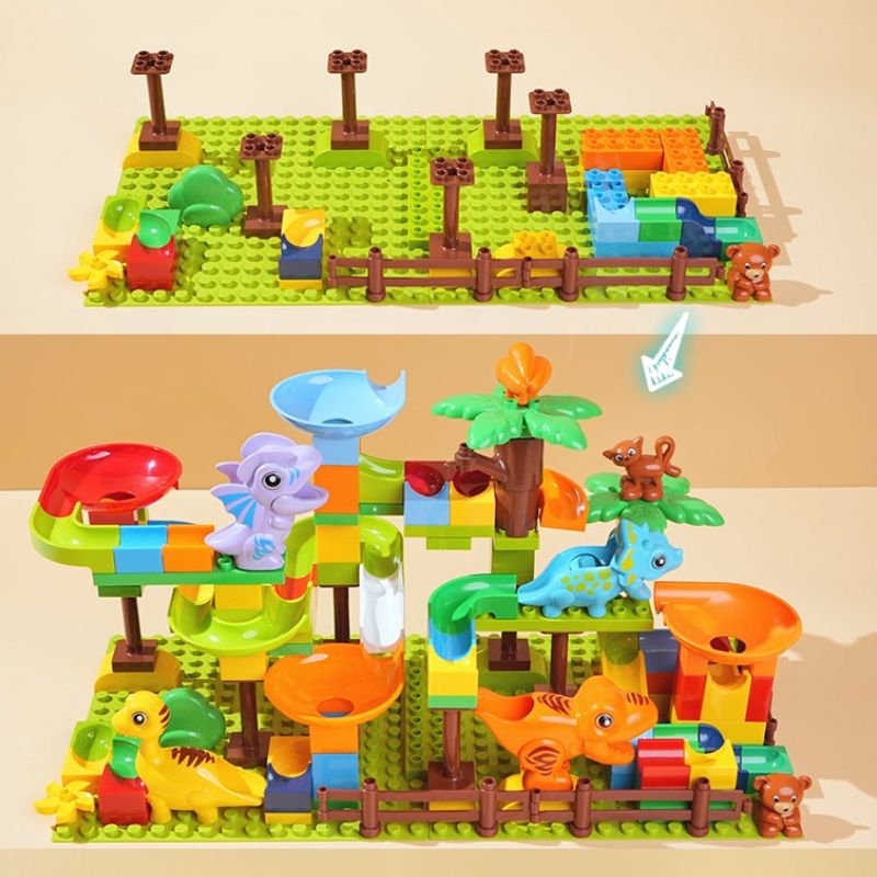 Bloques de construcción Parque de Diversiones de Canicas de Dinosaurio 135 piezas