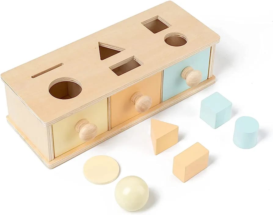 Shape Sorter and Object Permanence Montessori Box - 002