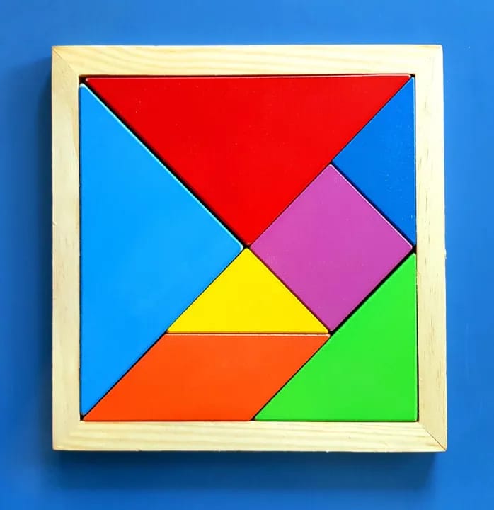 Wooden Tangram Intelligence Puzzle 7 Pieces - 965