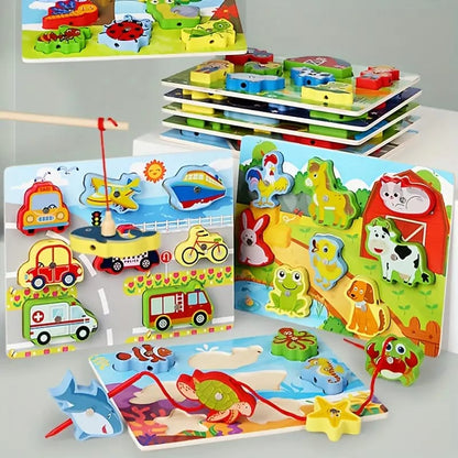 3D Magnetic Lacing Colorful Puzzle - Random Design - 003