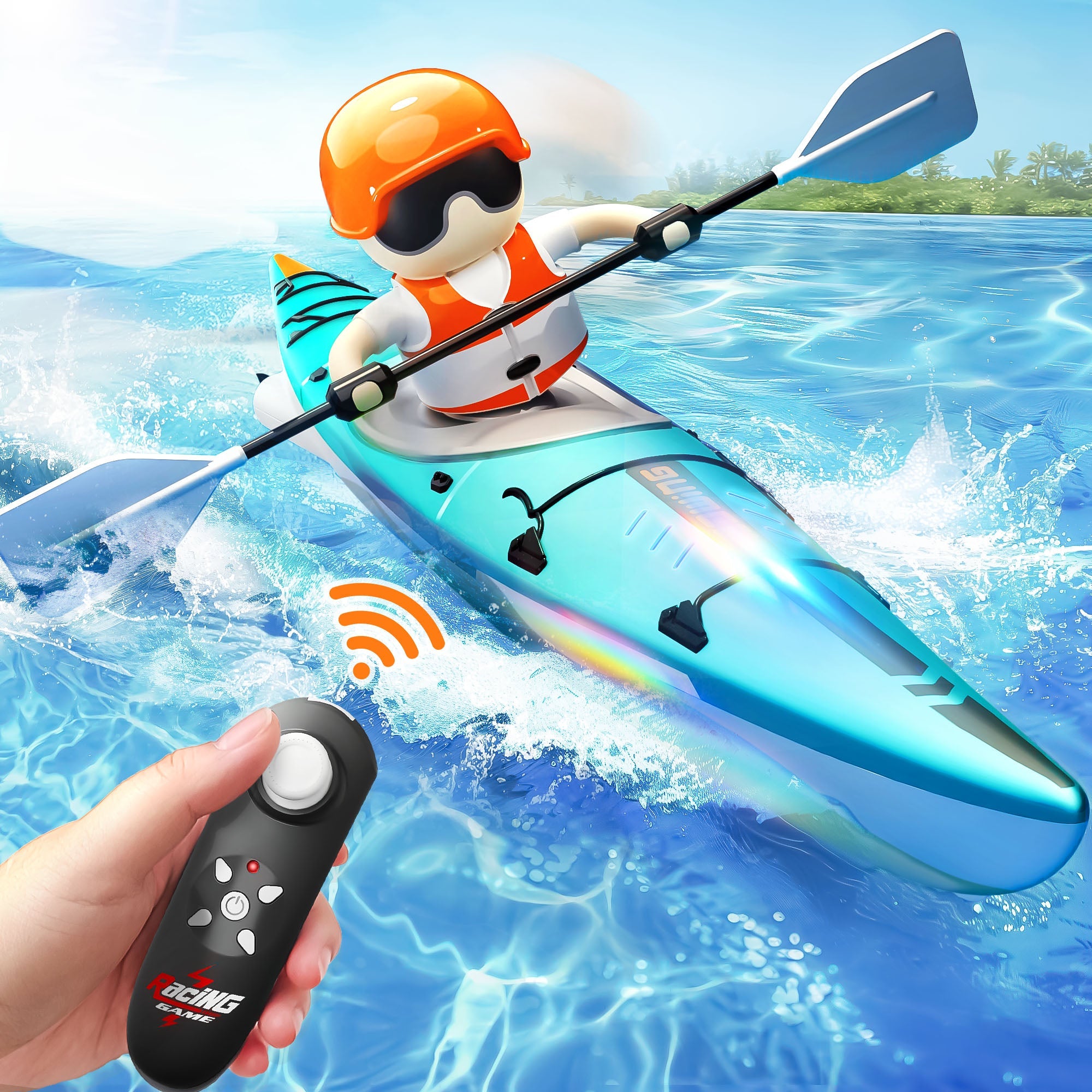 Kids Remote Control Boat Toy (Blue)