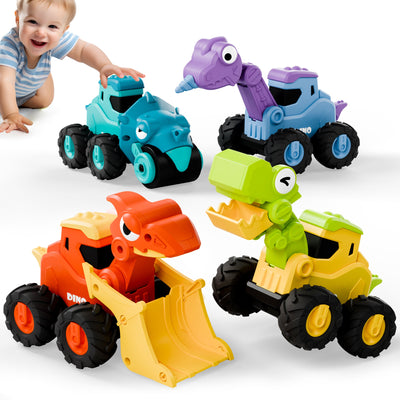 Fidtoy Dino Construction Press-to-Go Car Toy Set