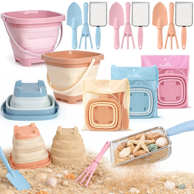 Fidtoy Portable Beach Sand Toy Set for Kids 3-10 - Treasure Hunting Fun