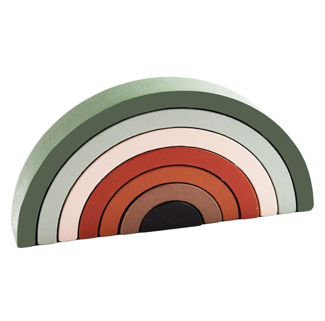 Wooden Small Rainbow 3 Stacking Blocks - 7 Pieces - 941