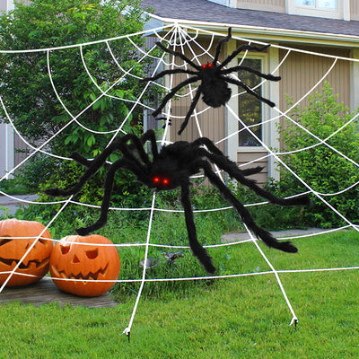 Fidtoy Grandes décorations d'araignée d'Halloween – Lot de 2