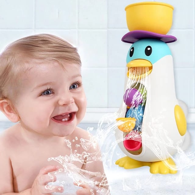 Divertido Juguete de Baño de Pingüino con Rueda Hidráulica - 010