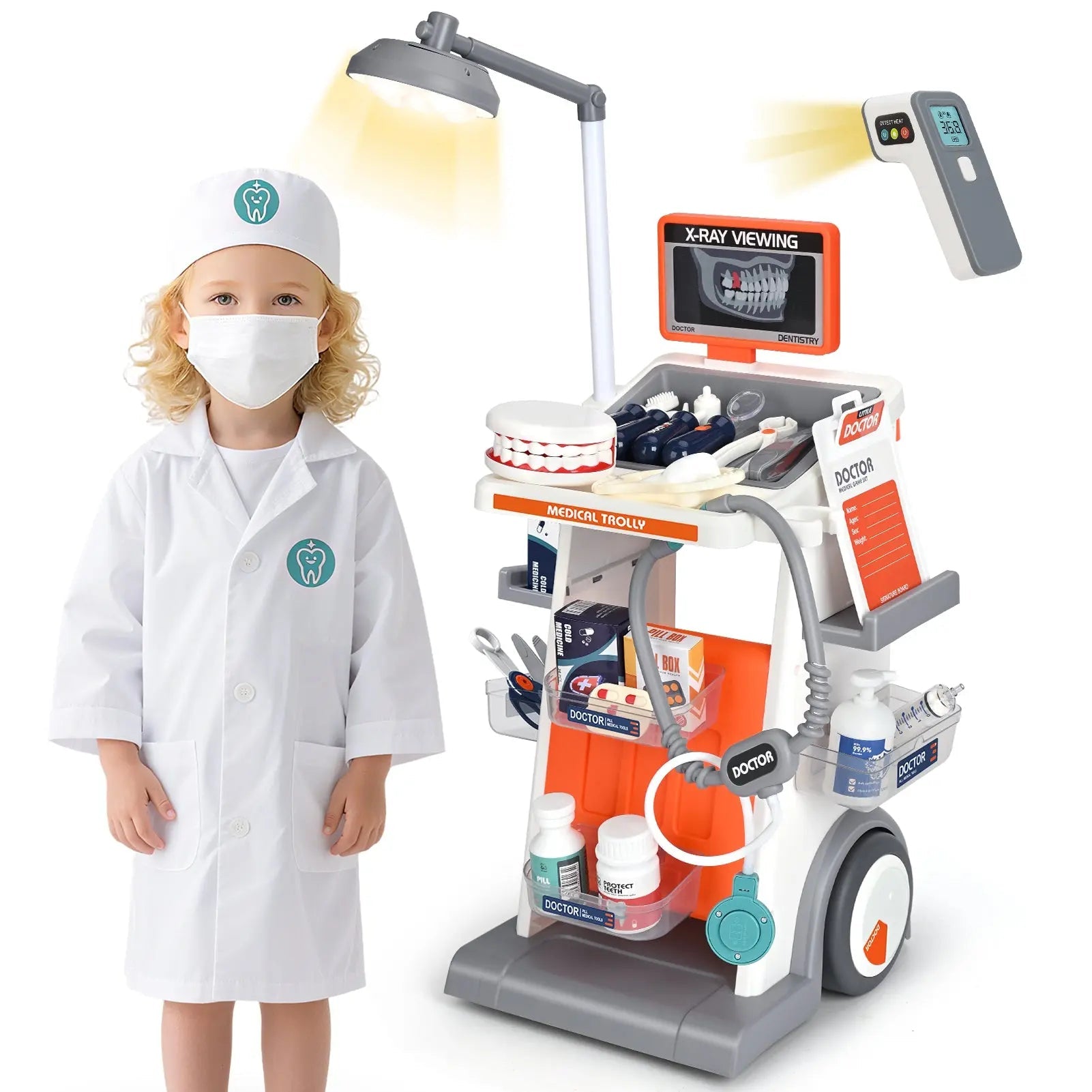29PCS Pretend Doctor & Dentist Kit for 3–5 Year Olds
