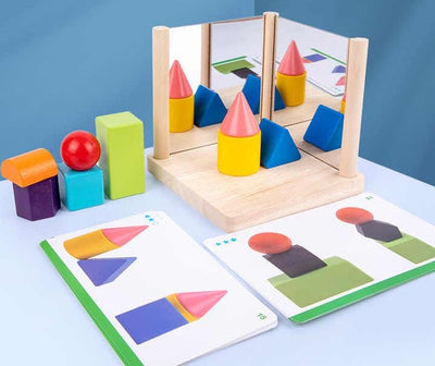 Mirror Wooden 3D Shape Pattern Blocks - 893