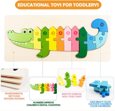 3D Wooden Animal Board - Crocodile