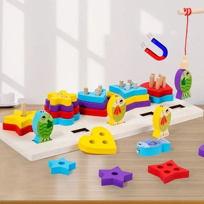Multifunctional Wooden Shapes and Magnetic Fishing- 582
