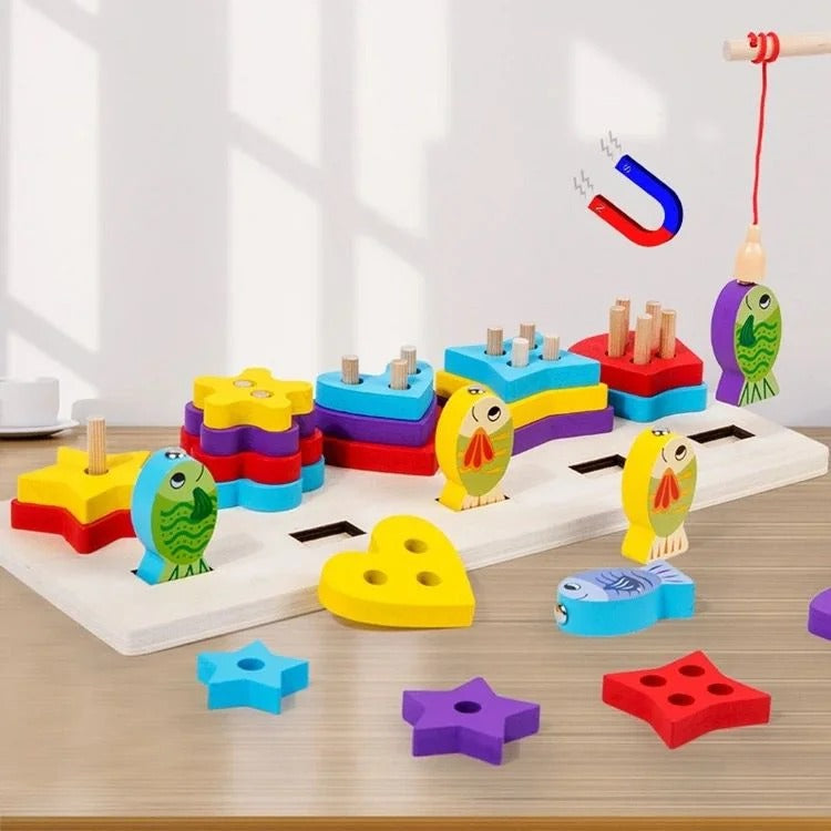 Multifunctional Wooden Shapes and Magnetic Fishing- 582