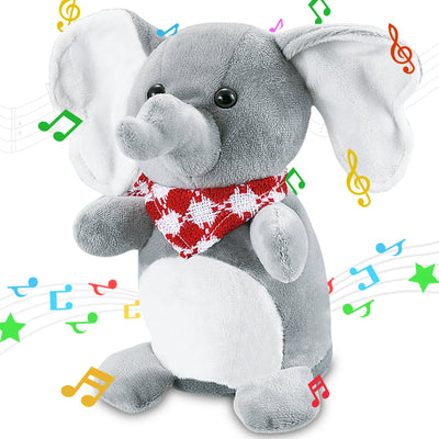 Fidtoy Dancing Elephant Talkback Plush Toy for Babies and Toddlers