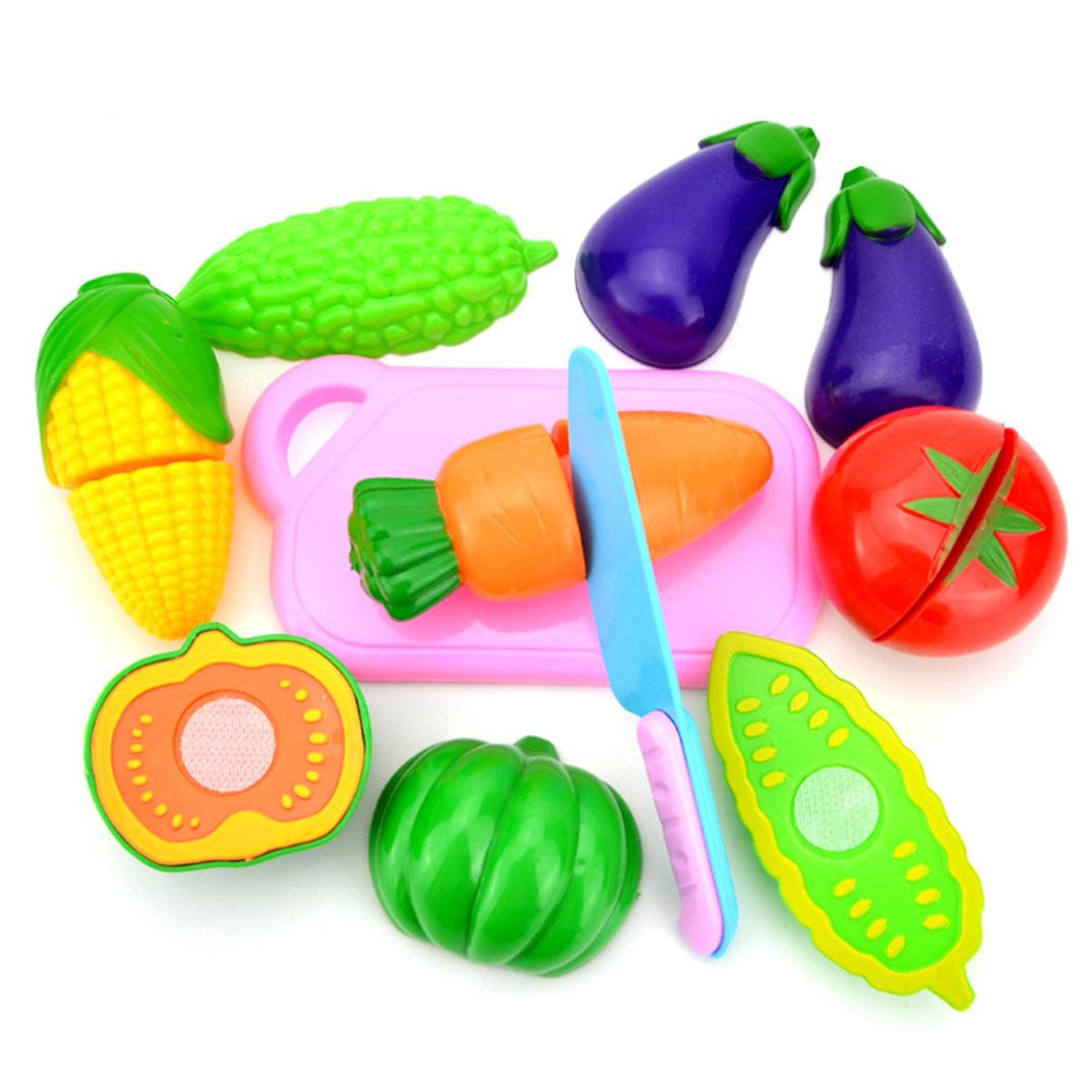 Vegetable Cutting Play Set with Knife Board - 12 Pieces