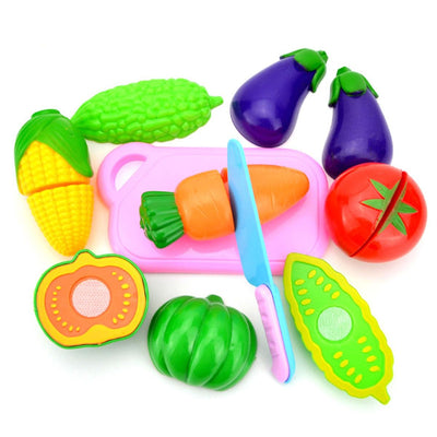 Set de juego de cortar vegetales con tabla y cuchillo - 12 piezas