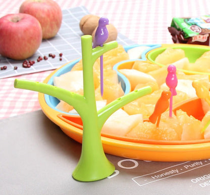 Birdie Fruit Fork with Tree Stand - 6 pieces