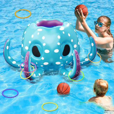 Juego de piscina de pulpo inflable Fidtoy, juguete de verano 2 en 1