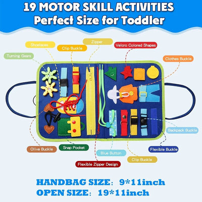 Tableau d'activités 8-en-1 Fidtoy – Jouet d'apprentissage en forme de sac à main pour les tout-petits de 2 ans et plus