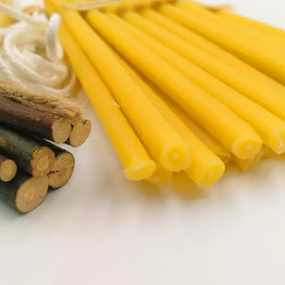 10 Thin Natural Beeswax Candle Kids Birthday Celebration Bee Themed Craft Décor