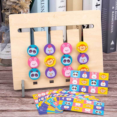 Fidtoy Planche de puzzle en bois double face pour les tout-petits | Jouet éducatif Montessori de logique et d'association de couleurs