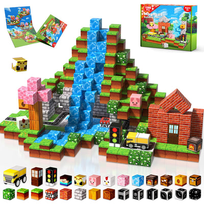Blocs de construction magnétiques – Cubes aimantés inspirés de Minecraft pour enfants