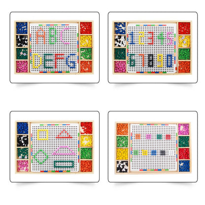 Large Wooden Mosaic Beads Pegs Board