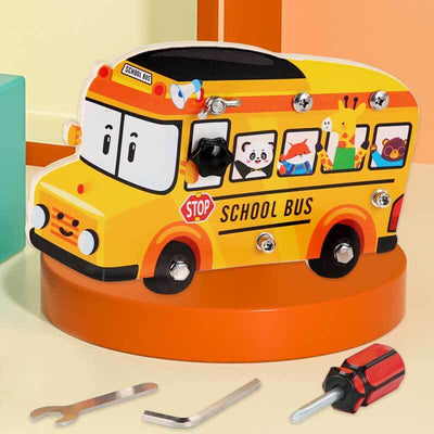 Fidtoy Bus à outils en bois, jouet de construction éducatif pour enfants