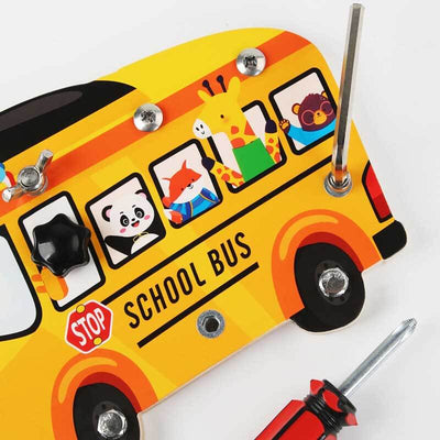 Fidtoy Bus à outils en bois, jouet de construction éducatif pour enfants