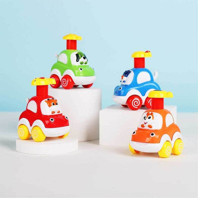 Fidtoy Press-to-Go Animal Car Toy Set for Toddlers 2+ | Motor Skill & Color Learning