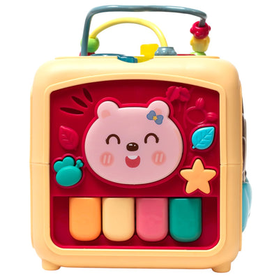 Fidtoy Multifunction Ball and Gear Baby Activity Toy Music Busy Cube for Early Sensory Play